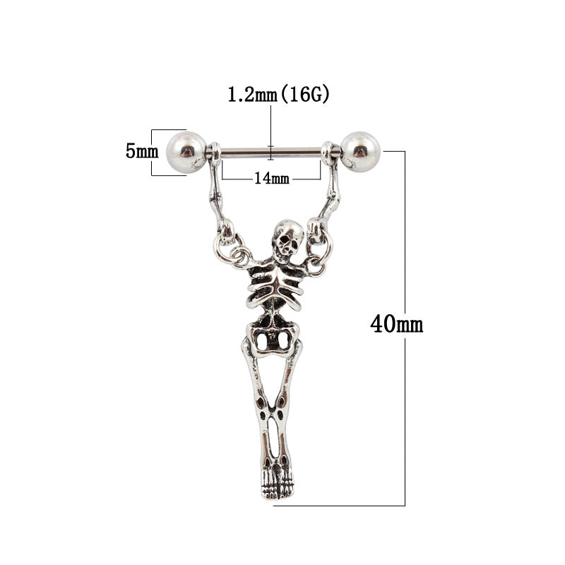 Skeleton Hanging Earrings (Dark Cool Personalized Style)