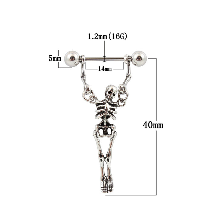 Skeleton Hanging Earrings (Dark Cool Personalized Style)