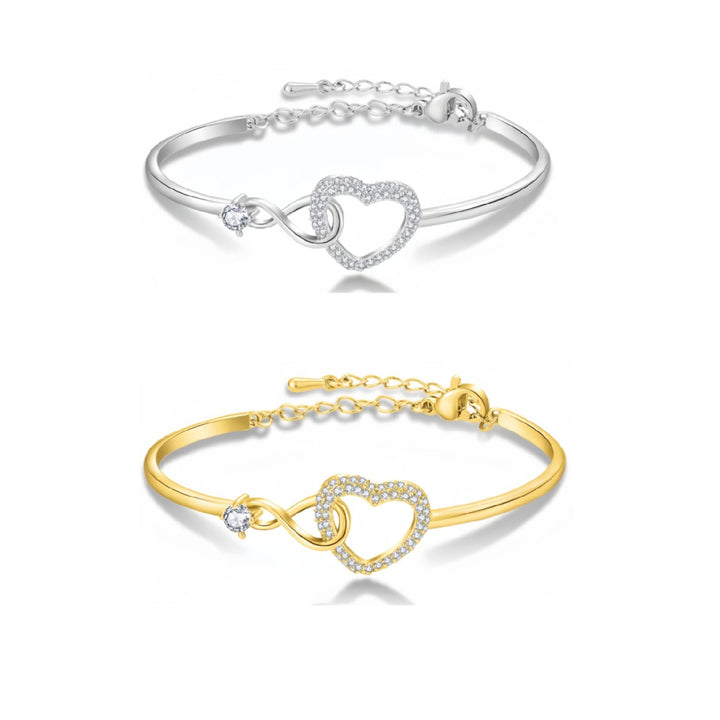 Infinity Heart Micro-Diamond Couple Bracelet (Romantic Luxury Bond Style)