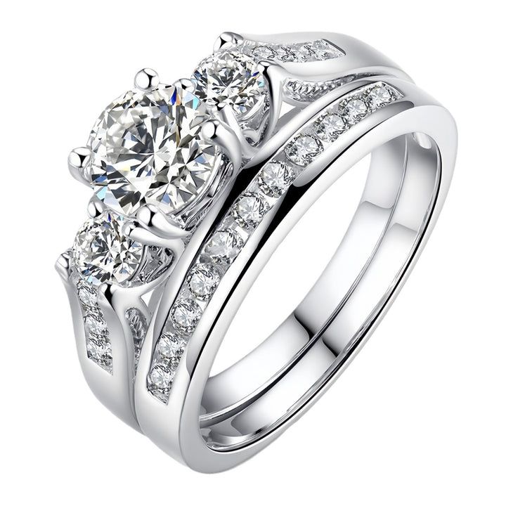 Multi-Diamond Stacked Double Band Ring (Luxury Ritual Shimmer Style)