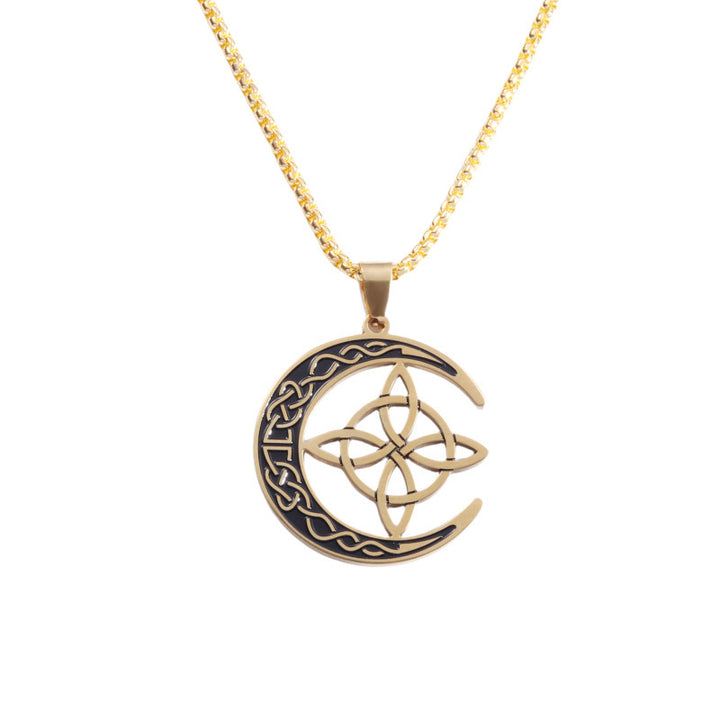 Vintage Celtic Witch Knot Hollow Pendant Street Style Necklace
