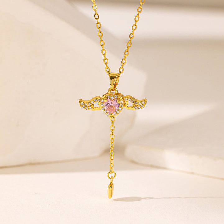 Cupid's Heart - A luxurious and sophisticated zircon necklace for versatile women.