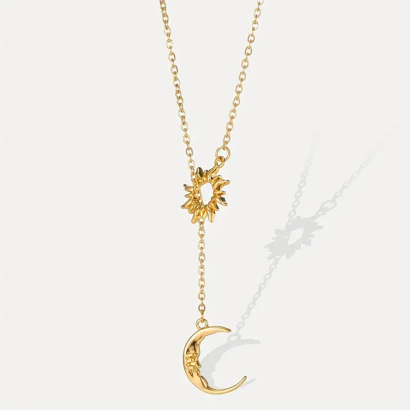 Geometric Sunburst Pendant Necklace for Women
