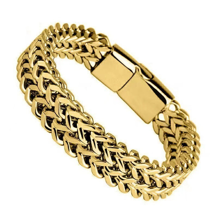 Double Row Dragon Bone Magnetic Clasp Men's Bracelet