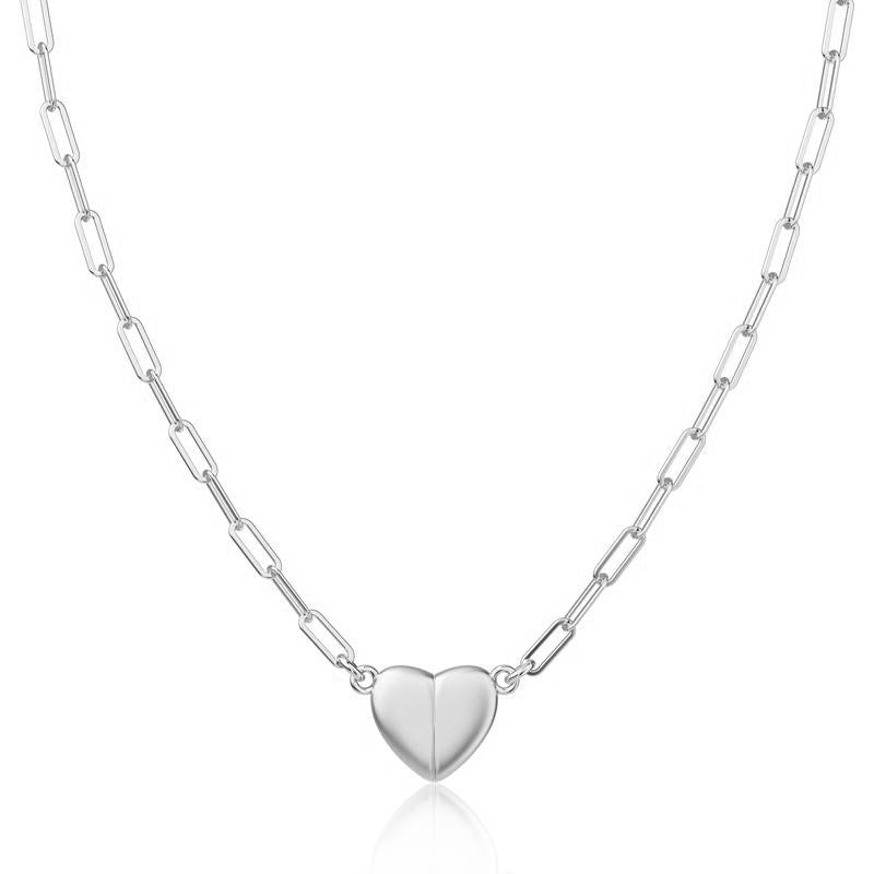 18K Gold Heart Magnetic Pendant Chain Necklace for Women