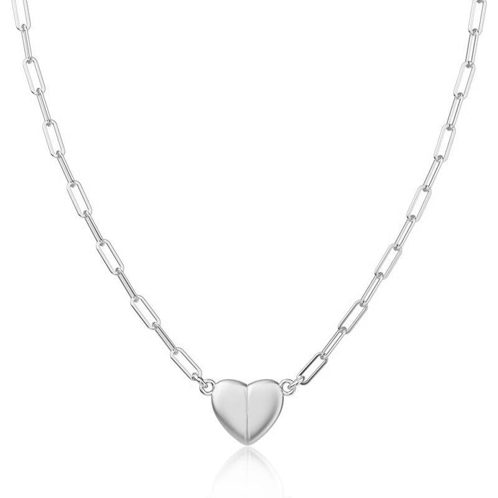 18K Gold Heart Magnetic Pendant Chain Necklace for Women