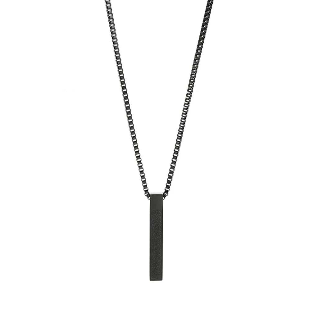 Multi-Color Square Plaque Micro-Carving Necklace