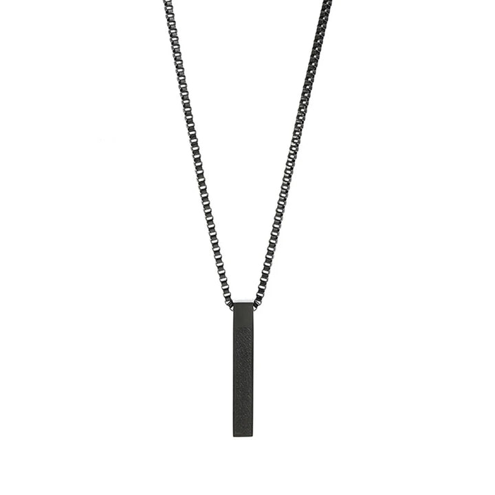 Multi-Color Square Plaque Micro-Carving Necklace