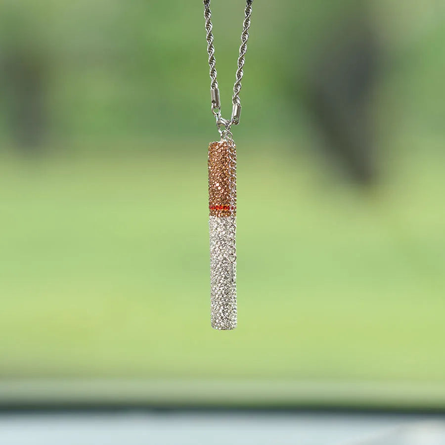 Luxury Rhinestone 3D Cigarette Car Hanging Ornament · Dashboard Decoration