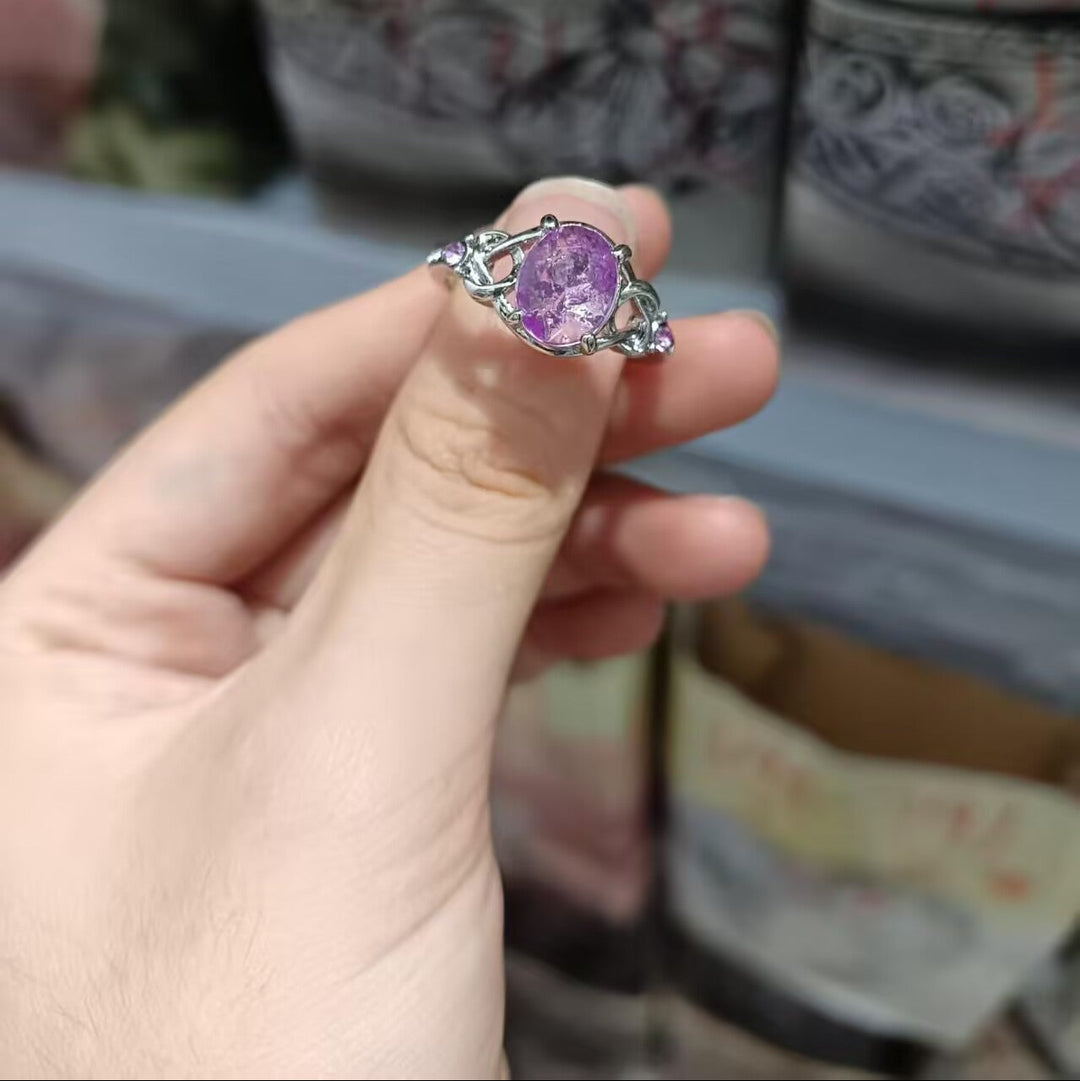 Celtic Knot Purple Diamond S925 Silver Women Ring