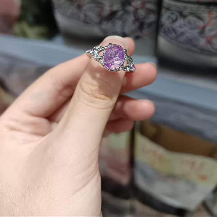 Celtic Knot Purple Diamond S925 Silver Women Ring