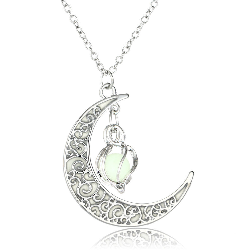 Moon & Star Glow-in-the-Dark Choker Set (Light Luxury Niche Magical Necklace)