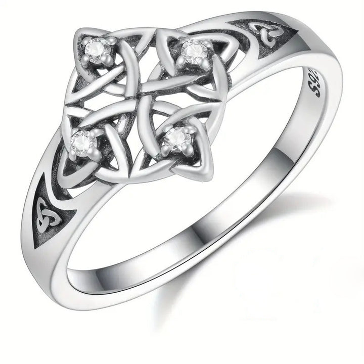 Celtic Knot Vintage Silver Ring Set (Light Luxury Niche Mystic Band)