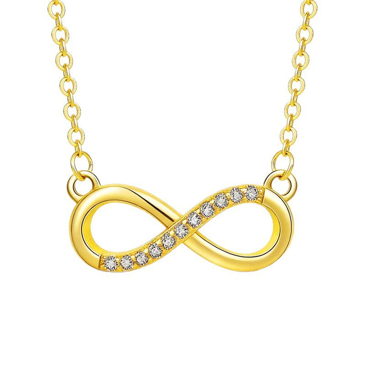 Infinity Knot Diamond Pendant Necklace (3 Colors Delicate Luxury Choker)