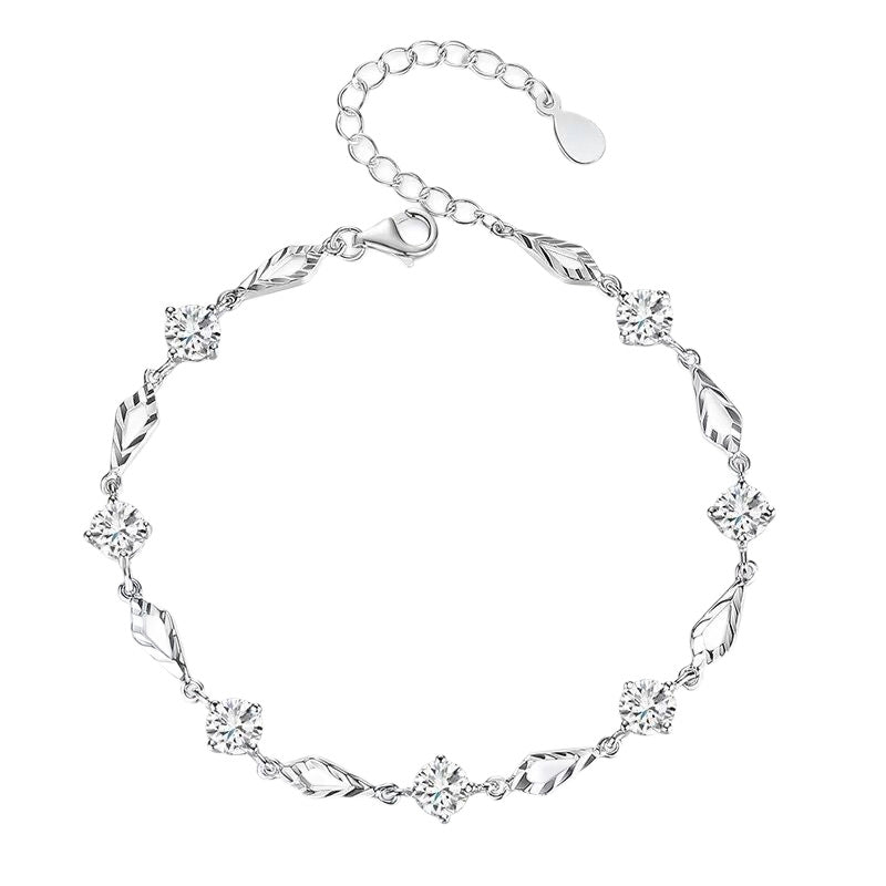 Hollow Rhombus Colored Diamond Bracelet, 3 Colors Adjustable Luxury Women Bangle
