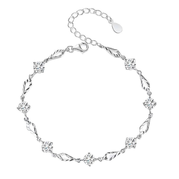 Hollow Rhombus Colored Diamond Bracelet, 3 Colors Adjustable Luxury Women Bangle