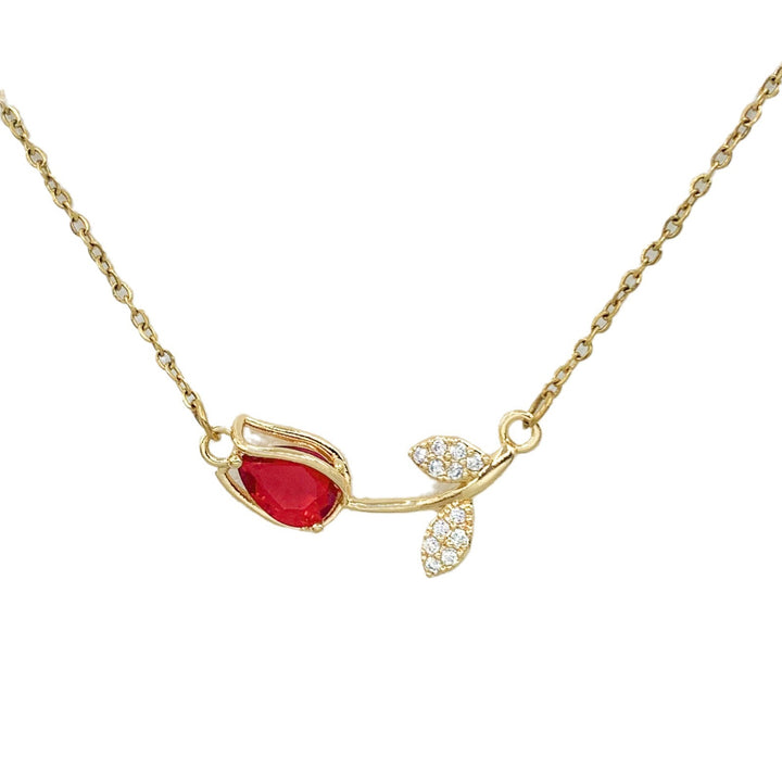 Tulip Gemstone Choker Set (Light Luxury Niche Fresh Necklace)