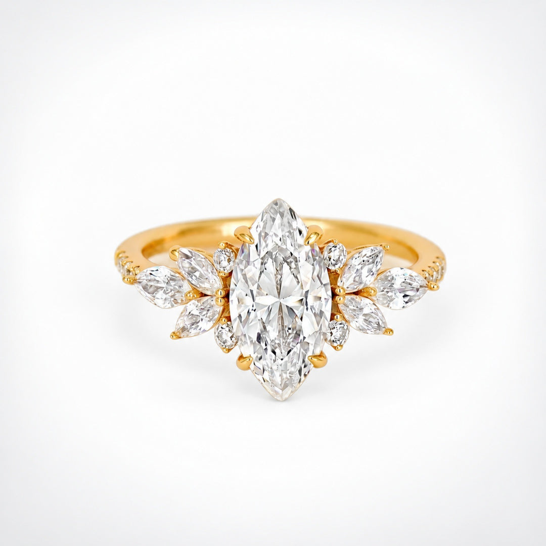Marquise Cluster Diamond S925 Silver Ring