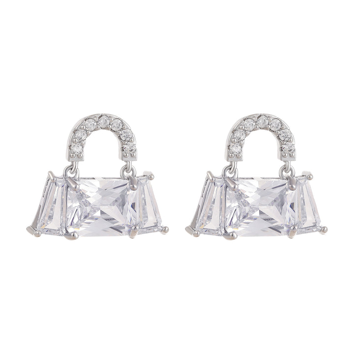 Pavé Handbag Shape Stud Earrings