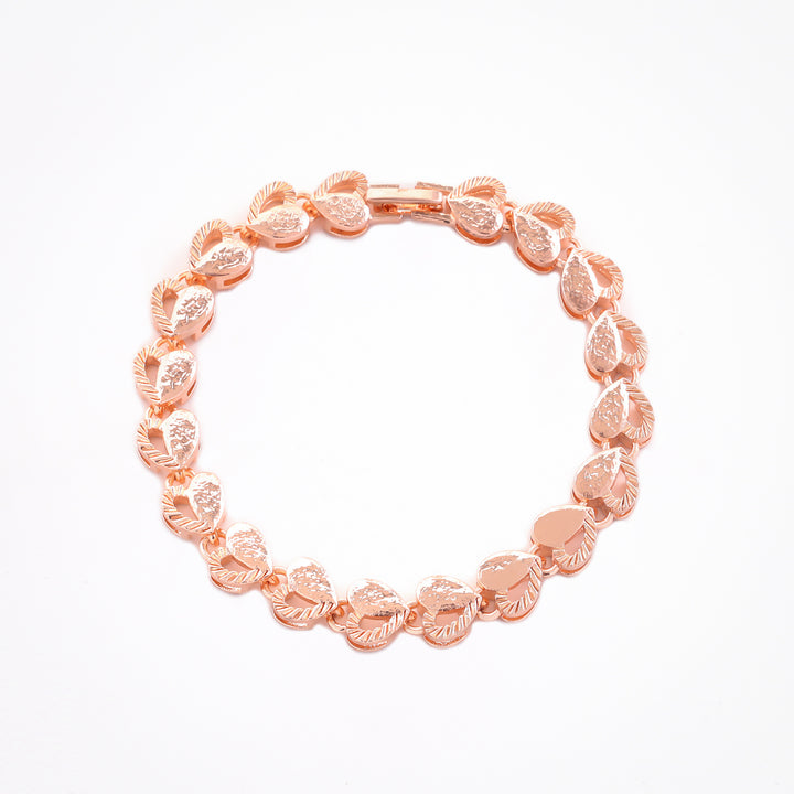 Textured Heart Link Bracelet, 3 Colors Hollow Love Chain for Women