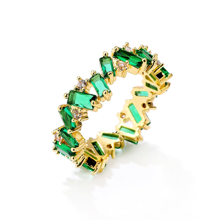 Irregular Baguette Diamond Full Eternity Band, Multi‑Color Options