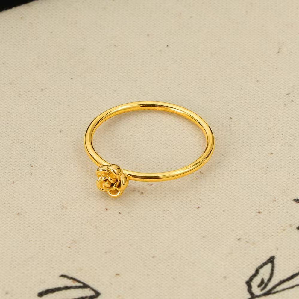 Gold Rose S925 Silver Thin Ring