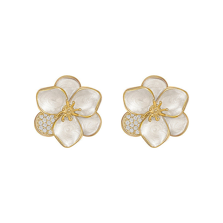 French White Flower Earring Set (Luxury Gentle Elegant Earrings)