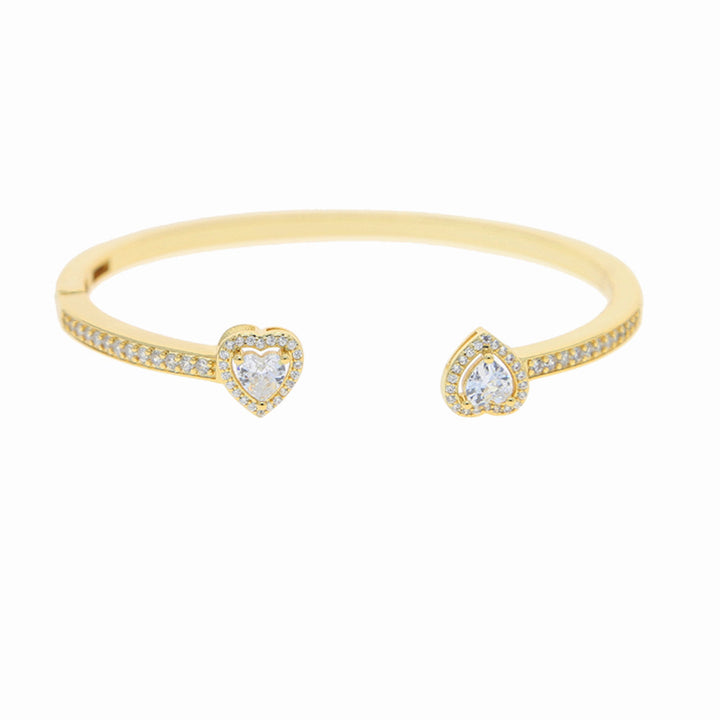 Luxury Diamond Bracelet Trio (Heart Cuff, Round Tennis, Heart Tennis)