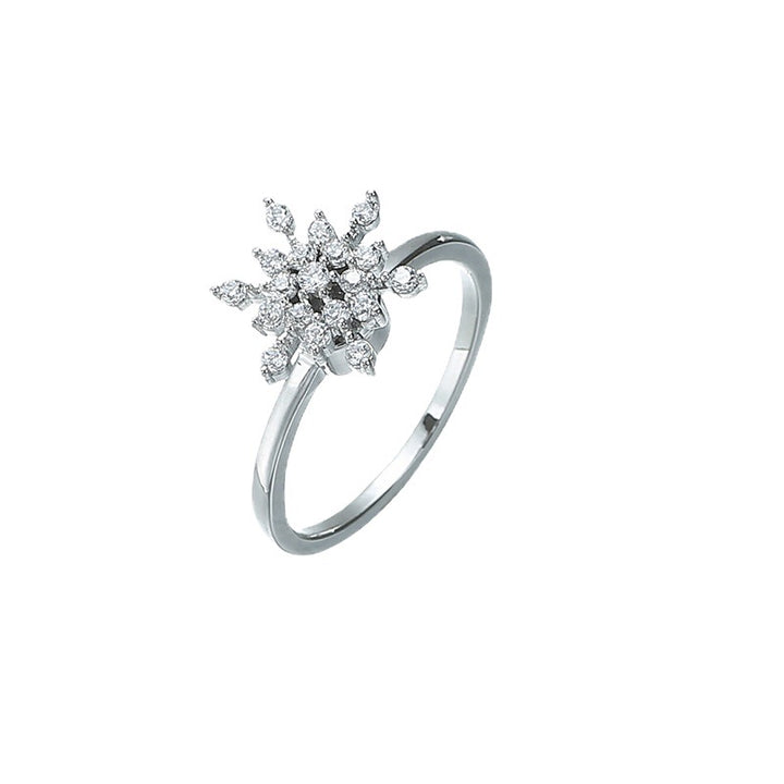 Snowflake Pavé Ring (Light Luxury Niche Winter Ambiance Band)