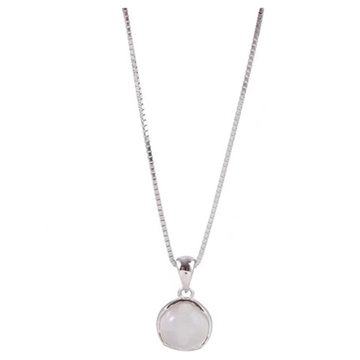 S925 Silver Scalloped Round‑Stone Choker Necklace, Multi‑Gem Pendant