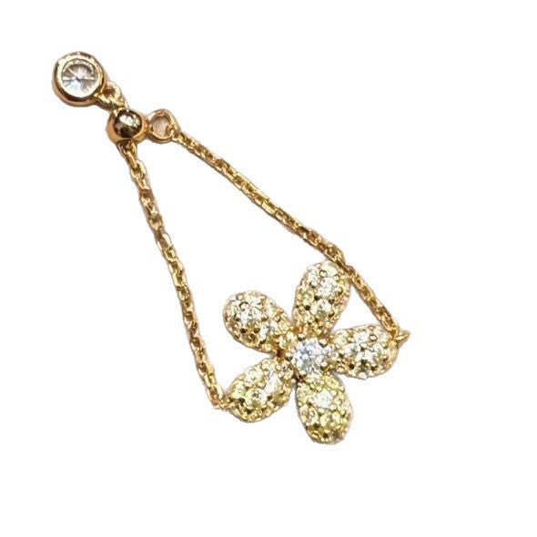 S925 Silver Colorful Pave‑Set Flower Chain Ring, Multi‑Color Adjustable Five‑Petal Soft Band Ring for Women