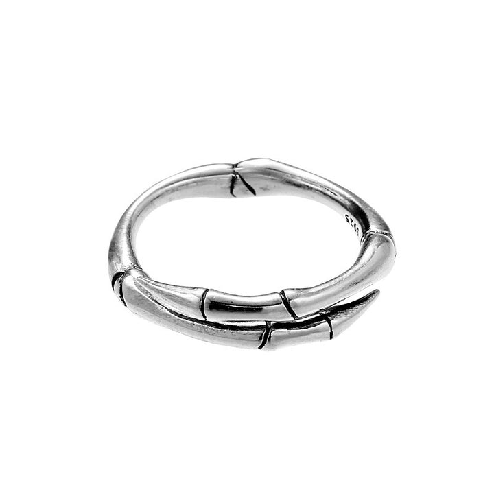 Vintage‑Finish Bamboo‑Joint Open Ring