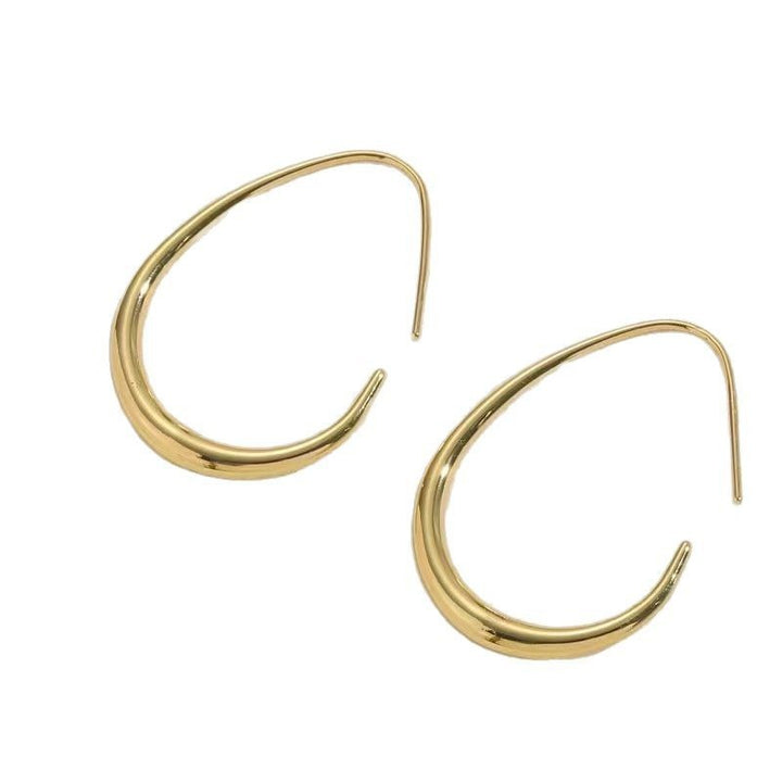 Teardrop Arc Hollow Threader Earrings (Minimalist Long Earrings)