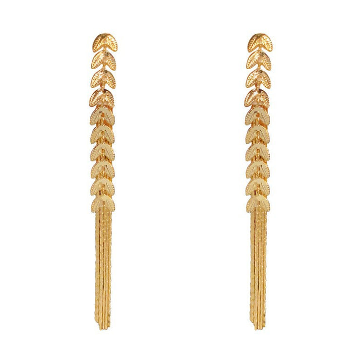 Wheat Tassel Long Drop Earrings (2 Colors Delicate Luxury Dangles)