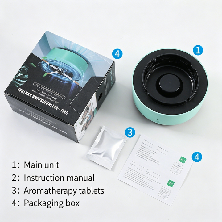 Smart Purifying Ashtray, Desktop Secondhand Smoke Absorber Odor Remover Air Clean Ashtray, Multi-Color