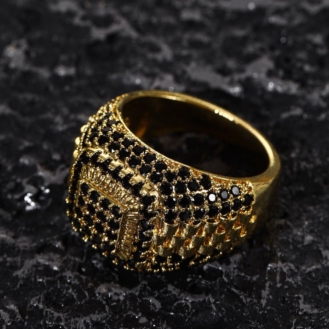 Pavé Watch Band Hip Hop Ring (Luxury Street Edgy Band)