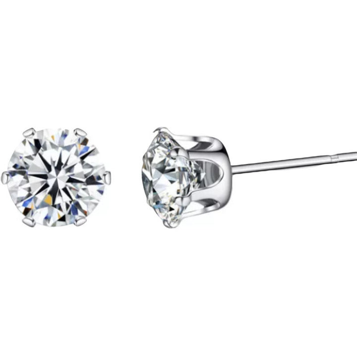 Classic 6-Prong Diamon Stud Earrings (Minimalist Daily Wear Essential Jewelry)