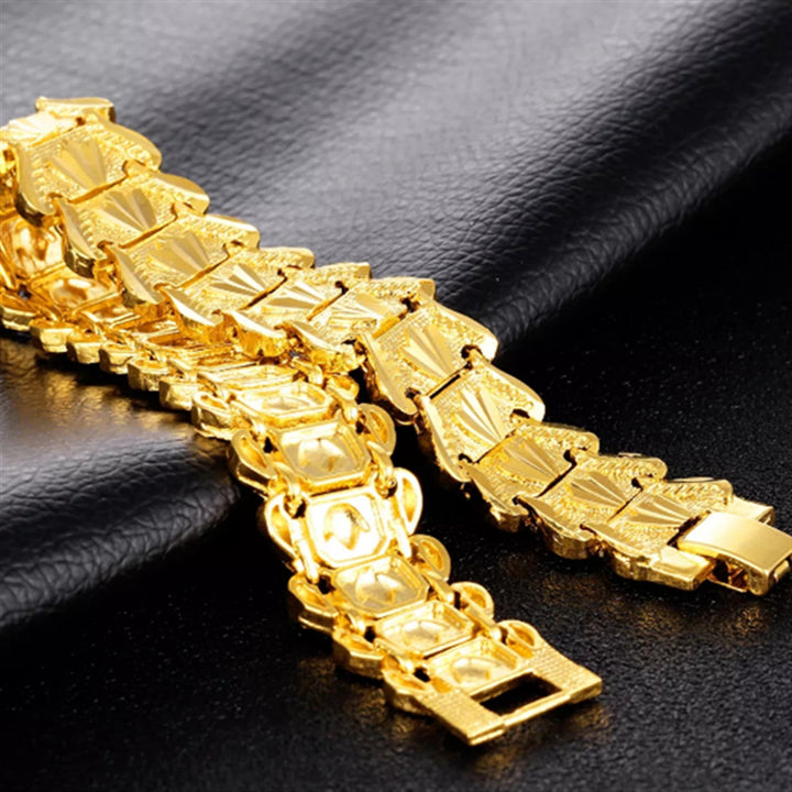 Watchband-Style Engraved Wide Bracelet (Light Luxury Business Personalized Bracelet)