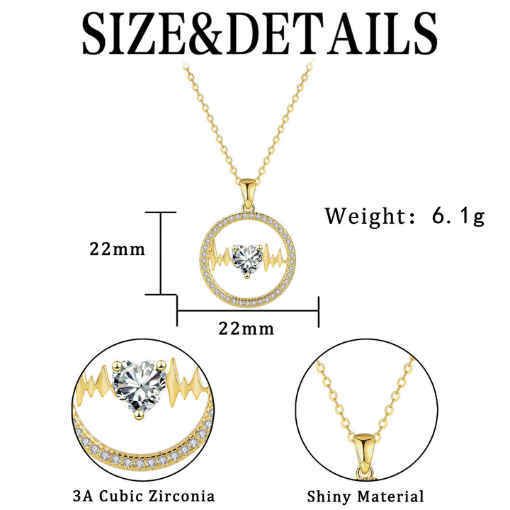 "Heartbeat" Love diamond Necklace (Pavé Circle Clavicle Chain)