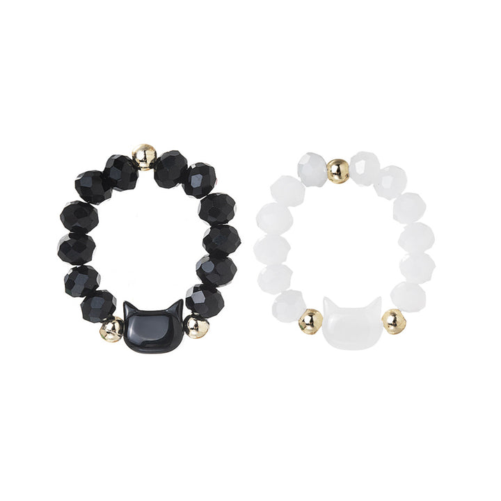 Cat Beaded Stretch Ring (Multi-Color Cute Kawaii Style Band)