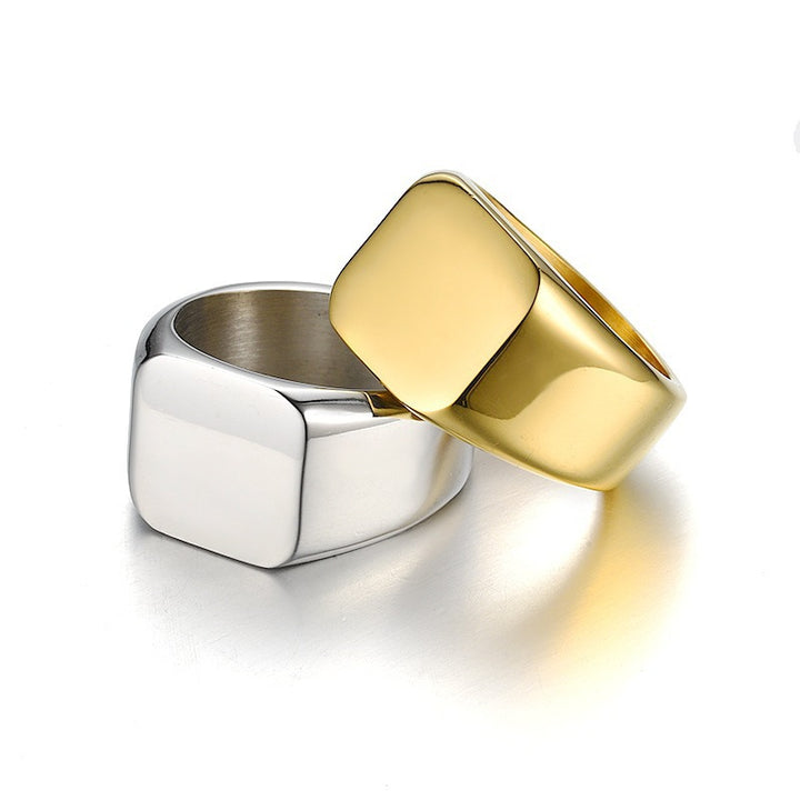 Minimalist Square Signet Ring (3 Colors Unisex Statement Band)