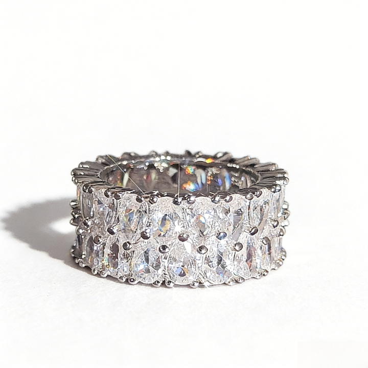 Double-Row Marquise Diamond Eternity Band (Luxury Daily Wear Wide Statement Ring)