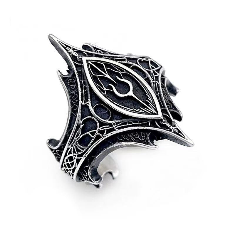 Elven Eye Vintage Relief Ring (Light Luxury Niche Dark Style Band)
