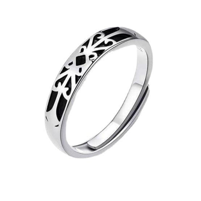 Knight & Princess Couple Ring Set (S925 Silver Blue Gem Vintage Wedding Band)