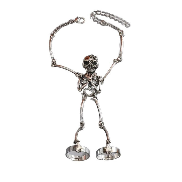Skeleton Hand Chain Bracelet (Gothic Punk Halloween Slave Bracelet)