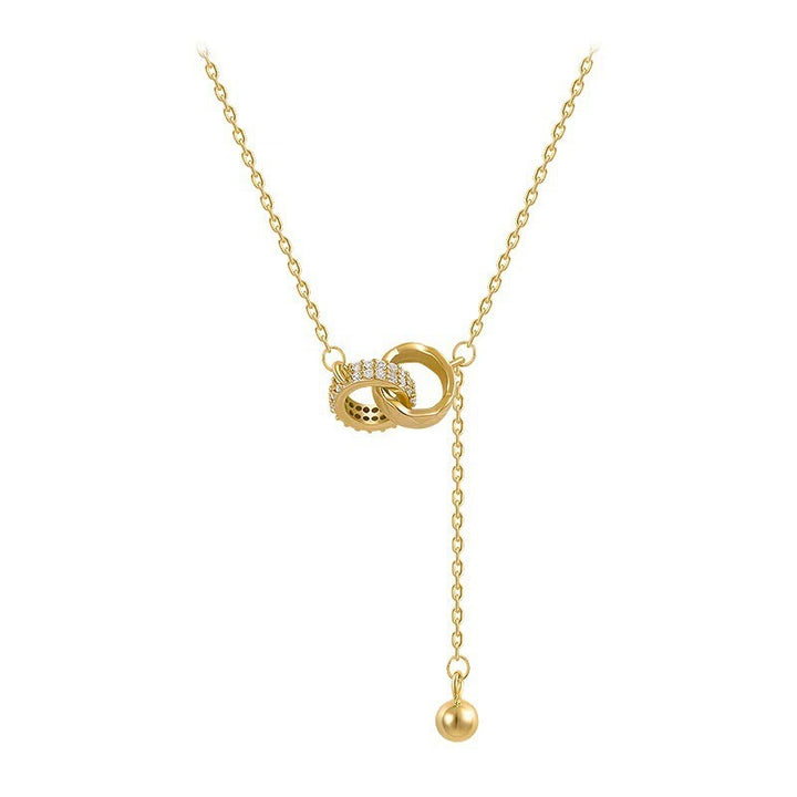 Double Ring Tassel Choker (Light Luxury Niche Adjustable Necklace)