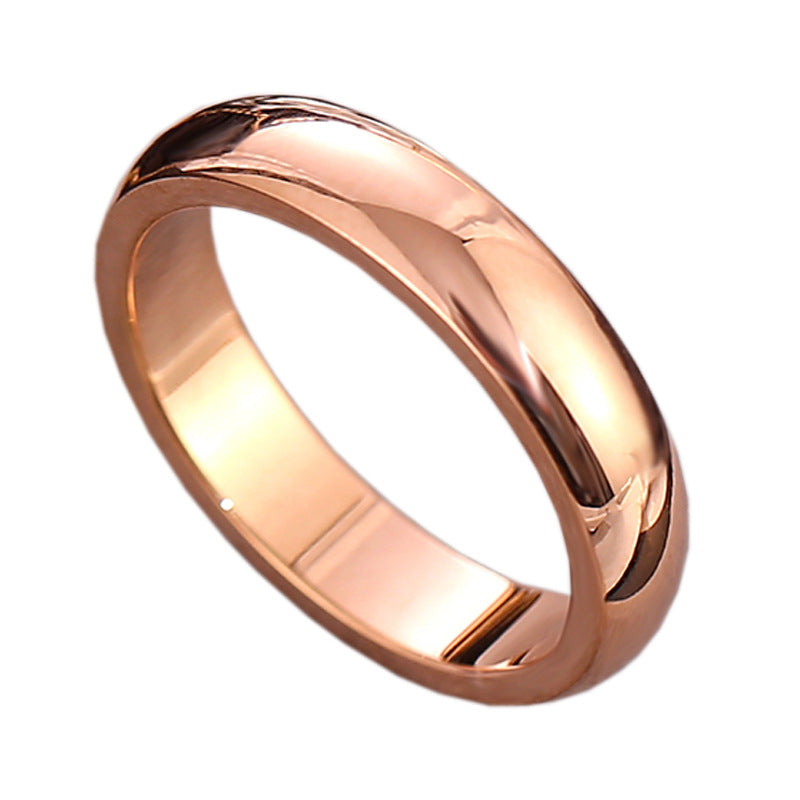 4mm Polished Domed S925 Silver Ring, 3 Colors Plain Band, Minimalist Couple Ring