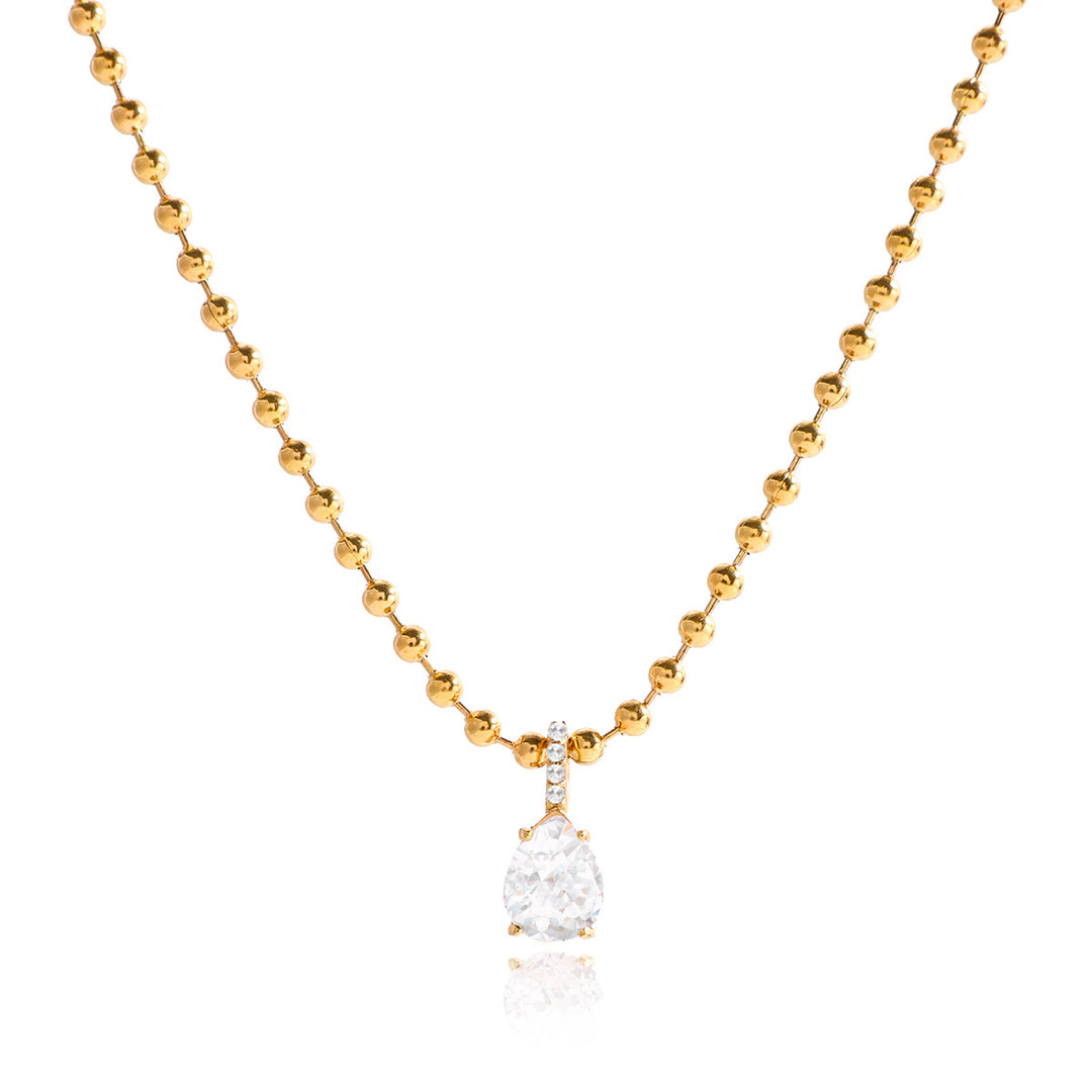Gold Plated Geometric Diamond Necklace Set (Light Luxury Niche Multi-Style Clavicle Chain Collection)