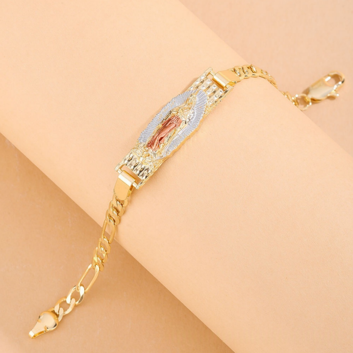 Our Lady Cuban Link Bracelet Set (Light Luxury Niche Religious Bracelet)