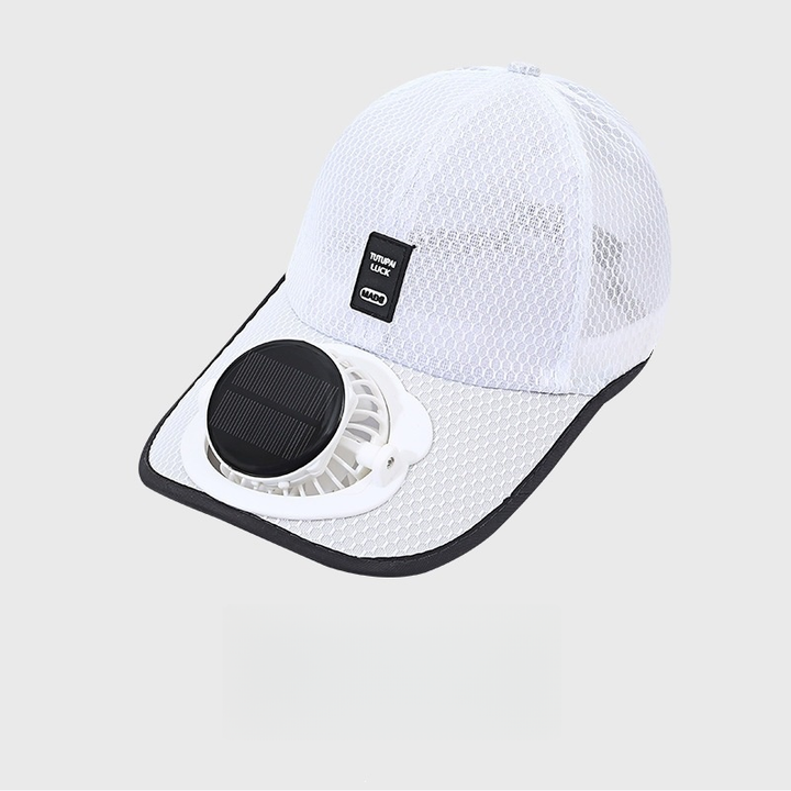 Solar Powered Fan Full Mesh Baseball Cap, Multi-color Outdoor Cooling Sun Hat